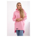 Insulated sweatshirt with a longer back - light pink