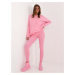 Pink women's tracksuit with oversize sweatshirt