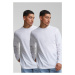 Men's long-sleeved T-shirt Basic 2-Pack white+white