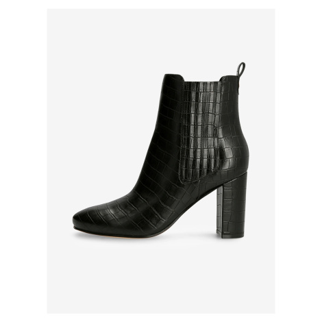 Black Womens Patterned Heeled Ankle Boots Guess - Women