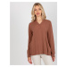 Brown women's blouse of loose cut made of viscose SUBLEVEL