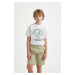 DEFACTO Boys' Crew Neck Printed Short Sleeve T-Shirt