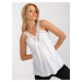 BIELY TOP S ČIPKOVÝM LEMOVANÍM A RAMIENKAMI -TW-TP-BI-1322.57-WHITE