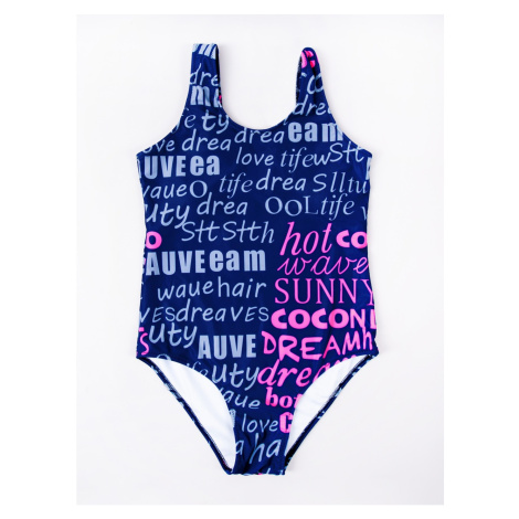 Dievčenské oblečenie Yoclub YC_Girl's_One_Piece_Swimming_Costume_LKJ-0030G-A100_N_Blue