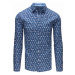 Pánska Slim Fit košeľa modrá so vzorom dx1644