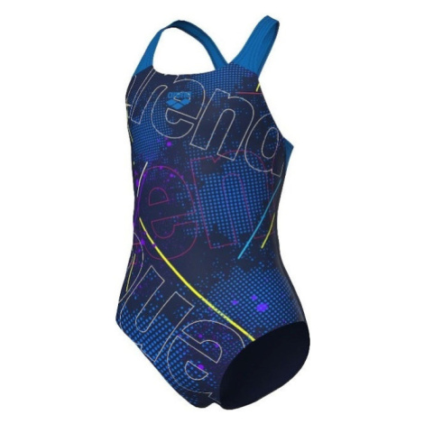 Arena girls galactics swimsuit swim pro back navy/blue river