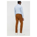 Nohavice Sisley pánske, hnedá farba, priliehavé