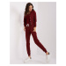 Women's burgundy tracksuit with bomber sweatshirt