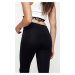 ČIERNE DÁMSKE ŠIROKÉ HIGH WAIST NOHAVICE SLIMLINE UY2147