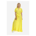 Šaty La Martina Woman Long Dress Diamond Visco Žltá