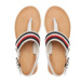 Tommy Hilfiger Sandále Flat Sandal Corporate FW0FW06988 Écru