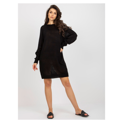 Black summer knitted oversize dress