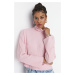 Trendyol Pink Turtleneck Ribbed Knitted Blouse