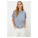 Trendyol Gray 100% Cotton Basic Crew Neck Knitted T-Shirt