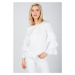 Lady's blouse with ruffles on the sleeves - white