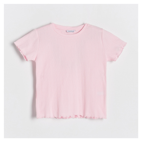 Reserved - Tričko z prúžkovaného úpletu - Ružová