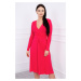 Dress cut below the bust, long sleeve fuchsia