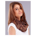 Brown airy scarf with folk patterns