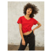 FOR FITNESS red T-shirt with V-neck