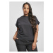 Women's T-shirt with a short pigment cut on the sleeve black