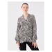 LC Waikiki V-Neck Patterned Long Sleeve Women's Blouse