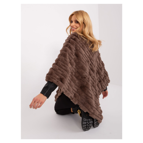 Brown smooth poncho for winter