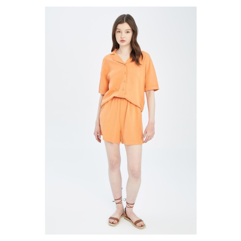 DEFACTO Relax Fit Flexible Waisted Pocketed Linen Look Shorts