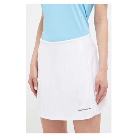 Športová sukňa Peak Performance Player biela farba, mini, rovný strih