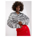 Women's long-sleeved shirt in white and black with print