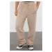 Trendyol Mink Oversize/Wide Cut Pocket Textured Fabric Detail Open Leg Sweatpants