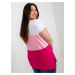 Lady's white-pink cotton blouse plus size