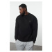 Trendyol Black Plus Size Oversize/Wide Cut Fleece Inside/Warm Sweatshirt