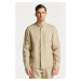 KOŠEĽA GANT REG UT GMNT DYED LINEN BAND SHIRT CONCRETE BEIGE