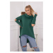 Insulated sweatshirt with a long back part dark green