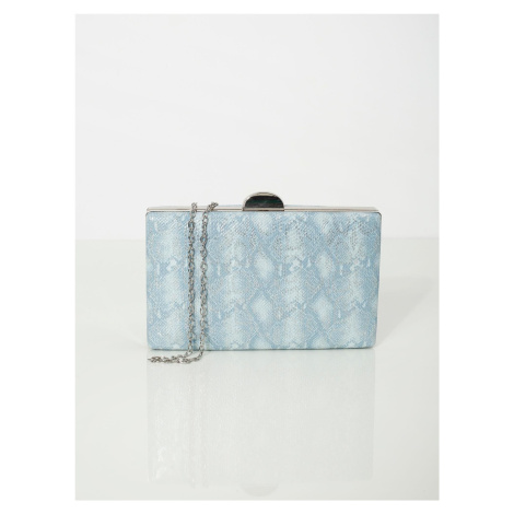 Light blue party handbag with snakeskin motif