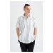 DEFACTO Relax Fit Shorts Sleeve Striped Shirt