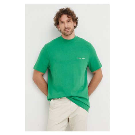 Bavlnené tričko Samsoe Samsoe Norsbro zelená farba, jednofarebné, M20300010