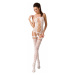 Passion BS054 white - Bodystocking Farba: Biela