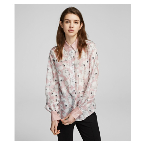 Košeľa Karl Lagerfeld Orchid Print Silk Shirt