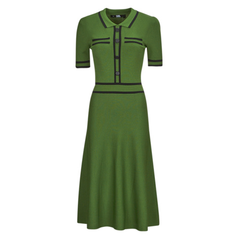 Karl Lagerfeld  S SLV KNIT DRESS  Dlhé šaty Zelená