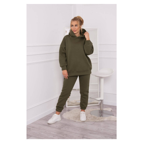 Insulated set with sweatshirt in khaki color