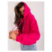 Fuchsia plain women's sweatshirt with pockets