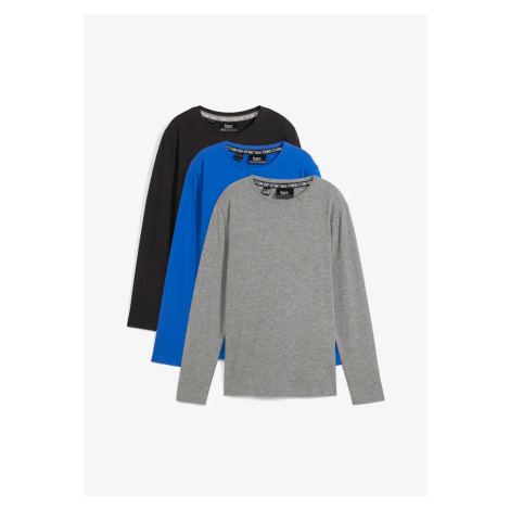 Tričko s dlhým rukávom (3 ks v balení) s bio bavlnou bonprix