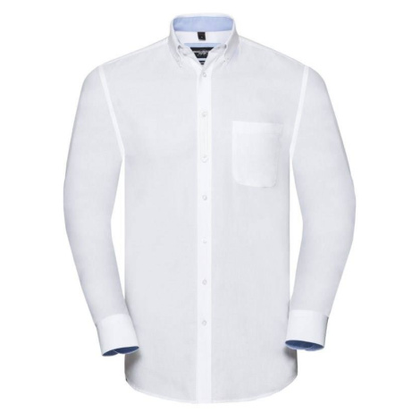 Men's Long Sleeve Fitted Shirt Oxford Shirt R920M 100% organic cotton 140 g Russell
