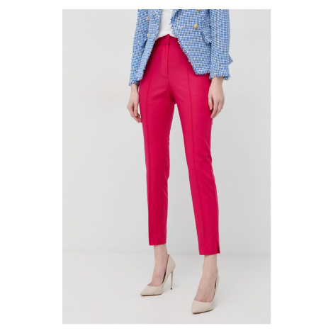 Nohavice Marciano Guess dámske, fialová farba, rovné, vysoký pás