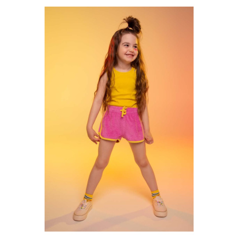 Detské krátke nohavice Coccodrillo fialová farba, jednofarebné, nastaviteľný pás