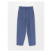 LC Waikiki Women's Linen Look Trousers with an Elastic Waist and Comfortable Fit.