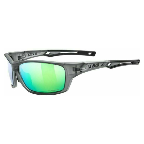 UVEX Sportstyle 232 Polarized Smoke Mat/Mirror Green Cyklistické okuliare
