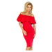 Červené šaty s volánkem model 4977157 S - numoco