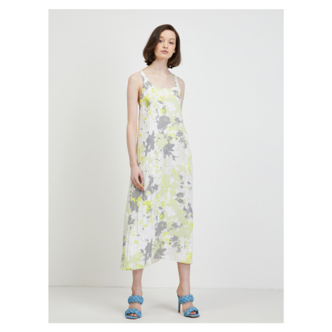 Letné a plážové šaty pre ženy Calvin Klein - biela, svetlozelená
